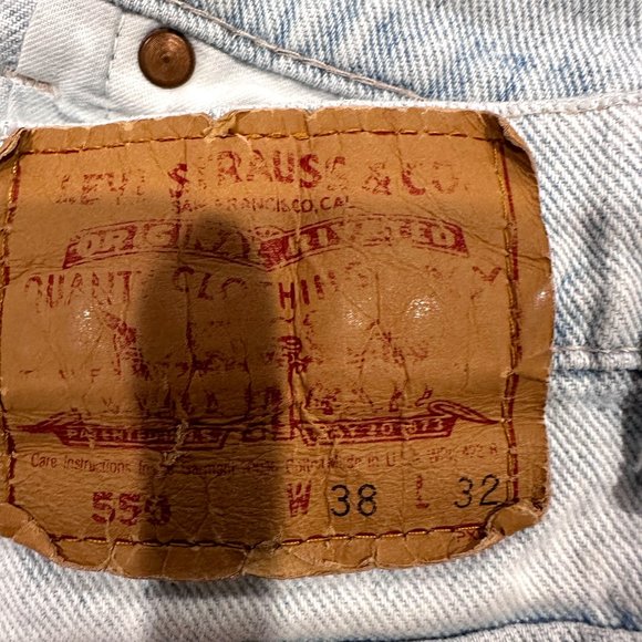 Levis Jean 550 XX Vintage USA Super Light Wash High Rise Relaxed Tapered W36 /38 - Picture 2 of 14